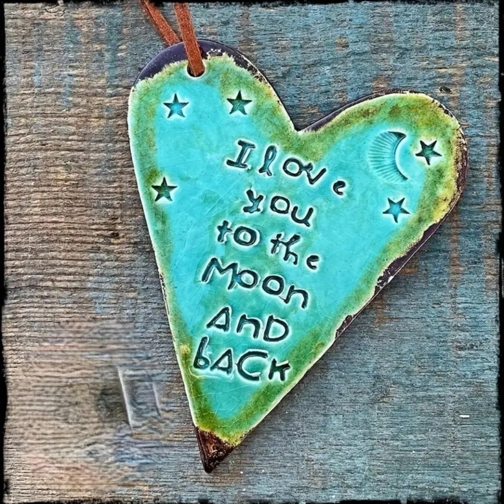 Turquoise Heart-Shaped Decor Ornament